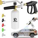 Foam Cannon for Pressure Washer with Foam Cannon Dual Connector, 5 Power Washer Sprayer Nozzles, Innovative 2-in-1