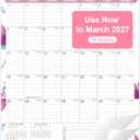 4 x Gannyfer 2026 Calendar, 14" x 11" Floral 2026 Wall Calendar, 18 Months from Oct. 2025 to Mar. 2027, Magnetic Fridge Calendar, Perfect for Home, School, Office (3 Stickers Included) (colorful)