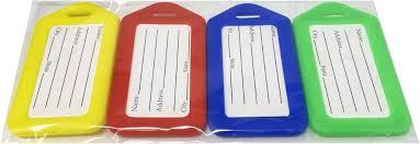 Luggage Tags Plastic Luggage Identifiers with Lanyard, Name Tags Travel Accessories, Tags Airplane Suitcase Labels Assorted Colours Pack of 4-12 HTUK®