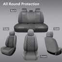 Custom Fit Seat Covers for 2015-2026 Ford F150 & 2017-2026 F250 F350 F450 Super Duty, Waterproof Faux Leather Truck Seat Covers with Airbag Compatible, Durable & Scratch-Resistant, Grey