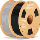 DEEPLEE Rapid PETG Filament 1.75mm, High Speed PETG 3D Printer Filament Up to 600 mm/s, Dimensional Accuracy +/- 0.02 mm, Fits for Most FDM 3D Printers, 2 Pack 1kg Black & Gray