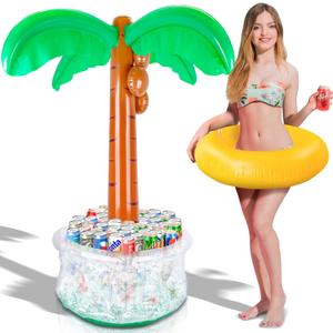 ArtCreativity 60 Inch Inflatable Palm Tree Cooler - Blow Up Palm Tree for Beach Decor, Pool Decor, Hawaiian Party Decorations, and Luau Party Decorations - Inflatable Tree with Drink Cooler Base