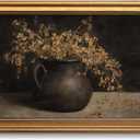 Vintage Gold Framed Dark Academia Wall Art, Rustic Floral Wall Decor
Moody Botanical Canvas Prints, Antique Flower Vase Paintings, Still Life Artwork for Living Room Bedroom 16x24 Inch