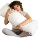 Pharmedoc Body Pillow, Pregnancy Pillows, Side Sleeper Pillow, Long, Memory Foam Pillow, Air White