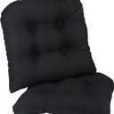 Klear Vu Gripper Overstuffed Universal Non-Slip Dining Chair Cushions for Kitchen Decor or Office Use, U-Shaped Skid-Proof Seat Pad, 17x17 Inches, 2 Count (Pack of 1), Solid Midnight Black