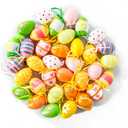 Garma 36 PCS Easter Hanging Plastic Eggs Decorations Colorful Eggs Painted Ornaments with Bow, Easter Tree Ornaments Decor for DIY Crafts Party Favor Home Decor Pascua Exchange Gifts