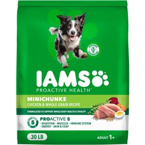 IAMS Proactive Health Adult Minichunks Premium Dry Dog Food, Adult Dog Food Dry Recipe, 30 lb. Bag (EXP DEC212025)