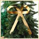 Daifunli 1 Pcs Large Christmas Metal Bow Tree Topper Ornaments with Clip Christmas Bow Decoration for Xmas Tree Topper Garland Wreath Indoor Outdoor Decor, 10 x 8 Inches(Classic,Gold)