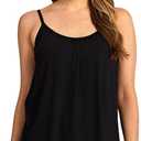 32 Degrees Women's Cool Flowy Bra Cami | with Built-in Cups | Relaxed Fit | Adjustable Spaghetti Strap (XX-Large, Black)