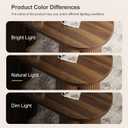 Oval Fluted Coffee Tables for Living Room, 47" Wood Coffee Table,Walnut, 19.7"D x 47.2"W x 19.7"H