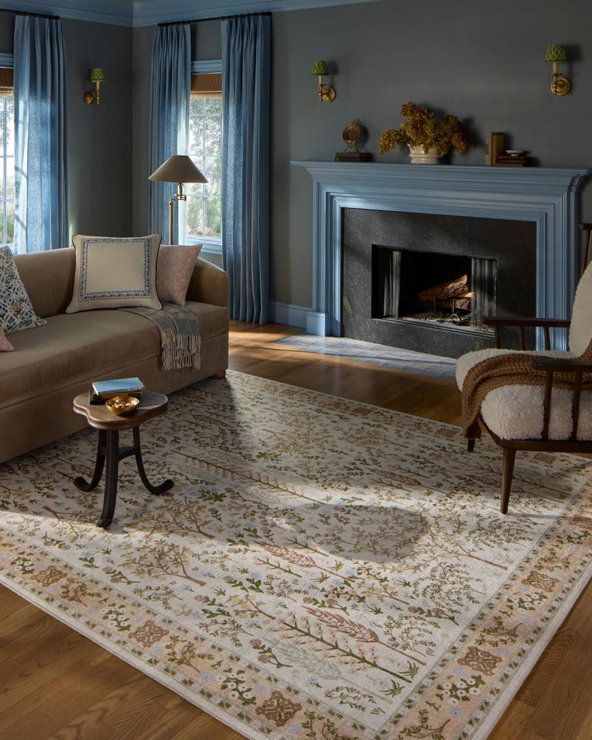 Loloi Rifle Paper Co Canopy Cream 2'-6" x 7'-6" Runner Rug
