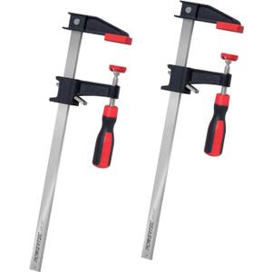 POWERTEC 12 inch Steel Bar Clamps w/ 600 lbs Loads Limit & 2-1/2" Throat, Quick Adjust & Release F Clamp with Micro-Adjustment Handle for Woodworking, Metalworking and DIY Projects, 2PK (71918)