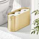 mDesign Large Steel Free Standing Toilet Paper Organizer, 6-Roll Tissue Storage Holder Container for Bathroom Floor, Fits Under Sink, Vanity, Shelf, In Cabinet, or Corner Oscar Collection