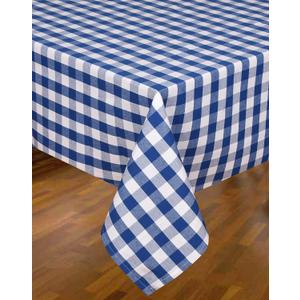 Urban Villa Tablecloth Buffalo Check Table Cloth Tabletop Cover Kitchen Dining Tablecloth 100% Cotton Great Parties Wedding Holiday Dinner Blue/White Rectangle 60X84 Inches 6-8 Seats Table Cloth