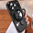 Magnetic Ring for iPhone 17 Pro Max Case Kickstand,[Compatible with Magsafe][Built-in Camera Lens Protector] Shockproof Phone Case for iPhone 17 Pro Max 6.9" -Black