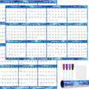 32" x 48" 2026 Wall Calendar Erasable Starry Sky, Wet & Dry Erase Large Laminated Annual Yearly Planner - 12 Month Horizontal/Vertical Calendar January to December for Easy Planning, Organizing