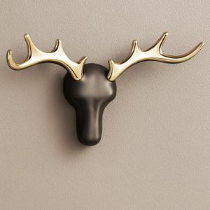 Metal Decorative Wall Mounted Gold Coat Hook for Living Room Closet, Towel Hooks for Bathrooms & Kitchen, Robe Hooks, Heavy Duty Decor Hat Rack for Wall Door (Deer)