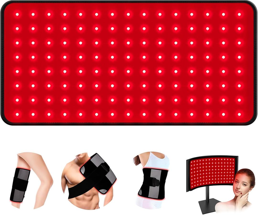 Red Light Therapy for Body and Face, Red Light Therapy Mat, 3 in 1 Mat/Belt/Stand Removable 660NM & 850NM Infrared Red Light Therapy Panel Device, Light Therapy for Face, Waist, Back, Knees and Legs
