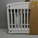 Sweetcrispy Plastic Dog Playpen - 4-Panel 24" Expandable & Durable Pet Fence for Medium Dogs - Indoor & Outdoor Portable Puppy Playpen with Secure Locking Door, White