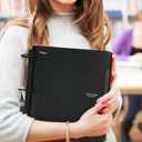 Five Star Flex Refillable Notebook + Study App, College Ruled Paper and 1 Inch TechLock Ring Binder with Pockets, Tabs and Dividers, 200 Sheet Capacity, Black (29328AA2)