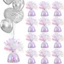 Ombre Iridescent Heavy Solid Balloon Weights Pack of 12, Table Centerpiece DIY Dcor for Bridal Shower, Party Decoration, (5 oz, 4.7 inches Tall) Balloon Anchor for Helium Balloon