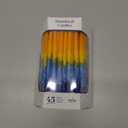 Dripless Hanukkah Candles Deluxe Sunburst Tri Colored Hand Decorated Hanukkah Candles 45 Count for All 8 Nights of Hanukkah 1-Hour Burn Time