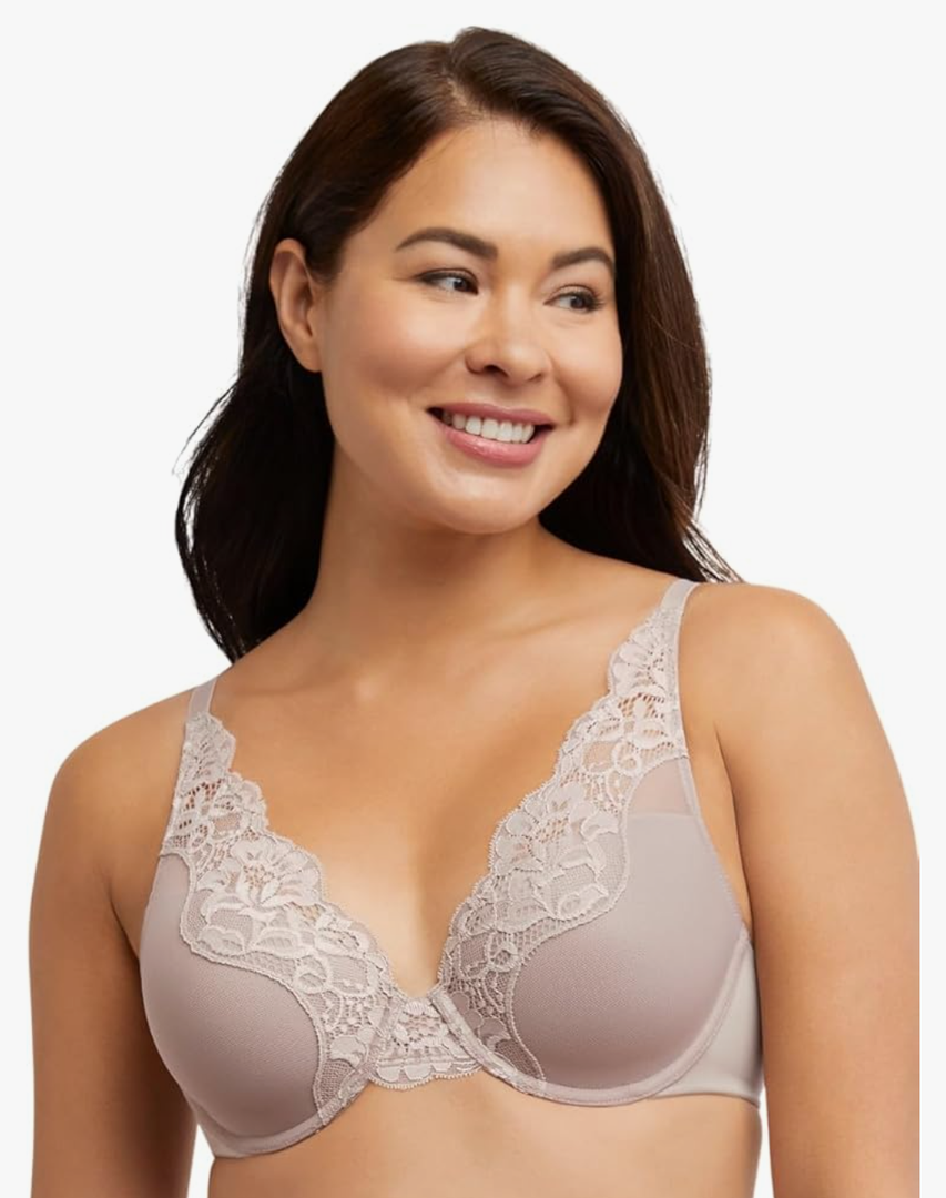 Bali Women's Lace Underwire Bra, One Smooth U Comfort Stretch Full-Coverage Convertible Bra 34C