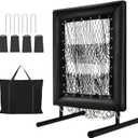 Baseball Pitching Net, 9 Hole Pitching Net with Strike Zone Target, 5 Height Adjustable, Portable Easy Setup Trainer Net for Baseball & Softball with 4 U-Shaped Nails and 4 sandbags