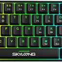SKYLOONG 60% Mechanical Keyboard,Full Keys Programmable,RGB Portable Small Compact Waterproof Gaming Keyboard 61 Keys Gateron Blue Switchs Hot Swappable Keyboard for PC Mac Laptop Computer