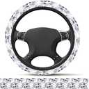 Elastic Car Steering Wheel Cover, Universal 15 inch Non-Slip Breathable Neoprene Steering Wheel Protector, Car Accessories for Women Men Fit Auto, Suvs, Truck Skull Floral