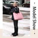 Foldable Travel Duffle Bag for Women, Gym Tote With Zipper Top Handle Handbag Large Shoulder Bag (Pink)