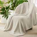 Bedsure Beige Knit Throw Blanket for Couch - Super Soft, Cozy, Fuzzy Knitted Blankets Dupes, Breathable Warm Fluffy Lightweight Throws for Chair, Sofa, Bed, Picnic, Gifts for Women, 50x60 Inches