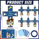 48 Pcs Winter Nativity Cross Suncatchers Craft Kits Religious Christian Winter Crafts Jesus Nativity Stained Glass Tissue Paper Craft Kit for Window Art Activities Decoration