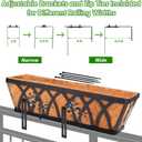 LCHUANG 4 Pack 24 Inch Deck Balcony Railing Planter Window Boxes with Coconut Coir Liner, Fence Metal Hanging Flower Planter Basket for Outdoor Lawn