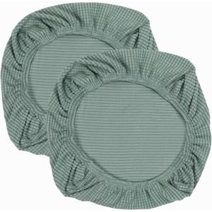 Yikko Soft Stretch Spandex Jacquard Slipcovers, Corn Grain Texture Chair Slipcovers fit for Office,Dining Room,Bar,Wedding Chair Seat Cushions, Washable Removable Home Decor (2, Green) (Green)