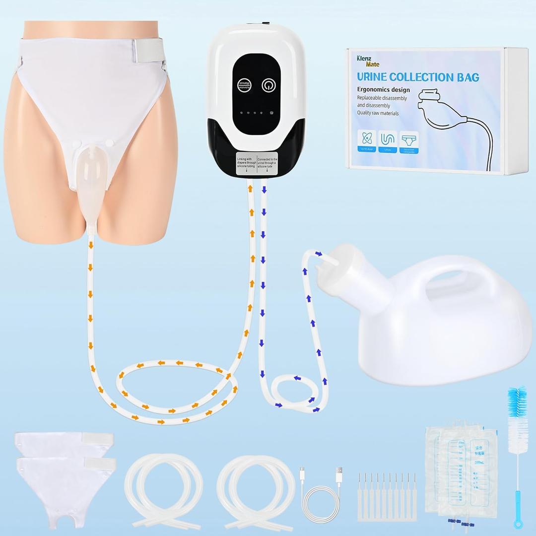 2025 Upgraded Intelligent Electric Urinal, Intelligent Sensor Automatic Start-Stop Pump, Bed Pillow Leakage-Proof Design, Skin-Friendly Material. For Men and Women, 2000ML Large Capacity