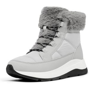 DREAM PAIRS Women's Winter Snow Boots, Faux Fur Waterproof Ankle Booties, Zaylee Ladies Comfortable Short Boots Outdoor, Size 7, Grey, SDSB2208W