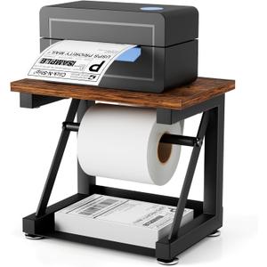 Label Holder for Rolls and Fan-fold Labels, Heavy Duty Metal Thermal Label Holder for Desktop Thermal Label Printer, Thermal Printer Accessory for Office, Home, Small Business