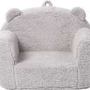 Comfy Toddler Chair, Snuggly Kids Armchair, Light Grey Teddy Bear