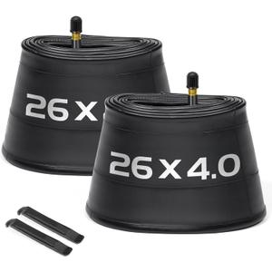 1/    Pack 20x4 26x4.0 Fat Bike Tube with AV 32mm Schrader Valve, Premium Butyl Rubber Fat Tire Bike Tubes with Tire Levers, 20, 26x3.5-4.5 Bike Tube for Road/MTB/E Bike by Hydencamm