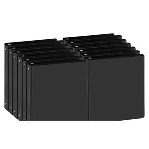 Durable 1 inch 3-Ring Binder, 1" Round Ring Binder with 2 Inside Pockets, Bulk Basic Binders, Clear View Cover 1-inch Binders Holds 8.5'' x 11''Paper for Office/Home/Back to School（Pack of 12, Black)