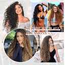 Clip in Hair Extensions, FLUFYMOOZ 4PC 100 Pure Protein Silk Hair Extensions Long Soft Natural Hairpiece 20 Inch Curly Hair Extension for Women (Dark Almond brown with copper)