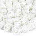 Bright Creations Fake Foam Flower Heads - 2-Inch White Stemless, 200 Pack - Artificial Flowers Bulk for Crafts & Decor