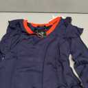 SENFURE Women's Fall Ruffle Long Sleeve Tops Sexy V Neck Tee Shirts Casual Ribbed Slim Fit Soft Sweatshirt Winter Navy Blouse XL