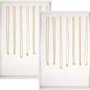 Polmart Stackable Necklace & Jewelry Organizer/Storage/Display Trays, White Leatherette (2-Pack)