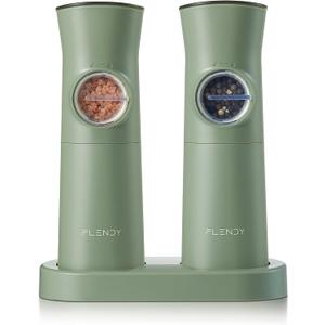 Flendy Gravity Electric Salt and Pepper Grinder Set Rechargeable, Automatic Salt and Pepper Grinder Set with USB C Charging Base, Gravity Salt and Pepper Shakers Set Electric