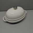 Enameled Oval Cast Iron Dutch Oven Pot with Lid, Bread Dutch Oven for Sourdough Bread Baking, Dutch Oven Bread, Bread Oven, 6QT, White