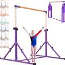 MARFULA 4FT/5FT Gymnastic Bar Set Gymnastics Kip Bar with 5 Ft Length 4Ft Inner Width 5ft Adjust Height Gymnastics Training Bar Equipment for Kids Professional Training Home and Club Use