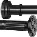 Black Tension Shower Curtain Rod Never Rust No Drilling Easy to install Adjustable Curtain Rod