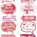 Ansoufien Galentines Day Photo Booth Props  10 Pack Fun Party Signs for Friends, Girl Gang & Besties  Cute Pink & Red Speech Bubbles & Arrows for Galentines Day, Bachelorette, Birthday Parties